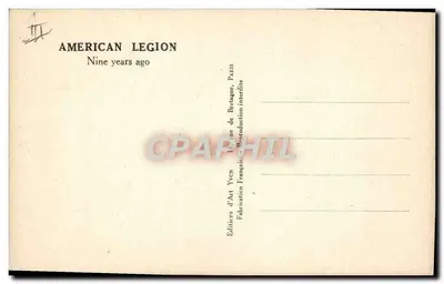 Comemoração da Legião Americana — Paris — Editores de Arte Yvon, Paris — Verso