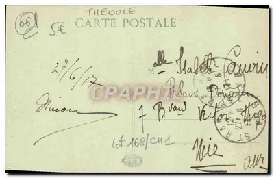 Strada della Nuova Corniche d'Or da Cannes a Saint-Raphaël — Edizione Giletta, Nizza — Verso