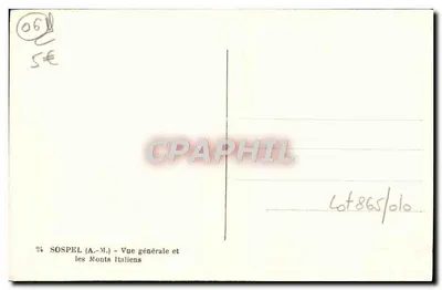Sospel (A.-M.) — Vista general y los Montes Italianos — Reverso