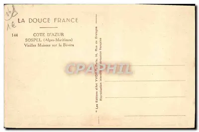 Sospel — Vecchie Case sulla Bévéra — Edizioni d'Arte YVON, Parigi — Verso