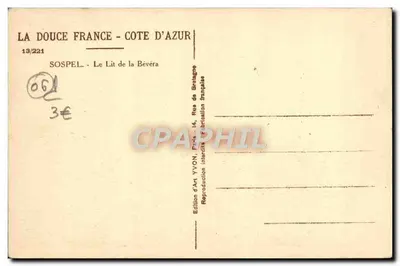 Sospel — Le Lit de la Bévéra — Wydawnictwo Art Yvonn, Paryż — Rewers