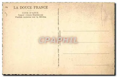 Sospel (Alpes-Maritimes) — Viejas casas junto a la Bévéra — Edición Yvon — Reverso