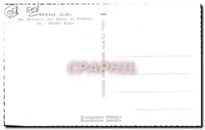 Saint-Paul (A.M.) — Wzory Zamek, Kościół, Fontanna — Combier — Rewers
