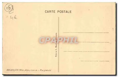 BRIANÇON (Alpes-de-Haute-Provence) 1321 m. — Vista geral — Edição L. Maurier, Briançon — Verso