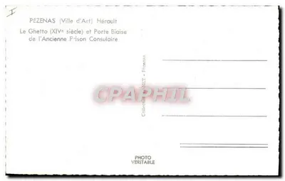 Pézenas (Cidade de Arte) — O Gueto (século XIV) e Porta Biaise da Antiga Casa de Detenção Consular — Coleção NET - Pézenas — Verso