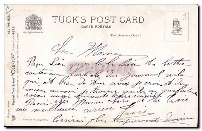 Urania ranny — humorystyczna kartka pocztowa — Tuck's Post Card n°8639 — Rewers