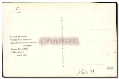 Máquina-tender N° 42-008 — As Locomotivas FRANÇAISES (Estado) — F. FLEURY & Cie — Verso