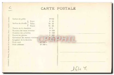 Machine-tender N° 30.623 — 3 essieux accouplés — Les Locomotives Françaises (État) — Verso