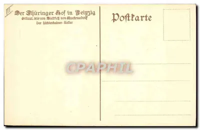 Caverna de barricas — Castelo de Lichtenhainer — editor não identificado — Verso