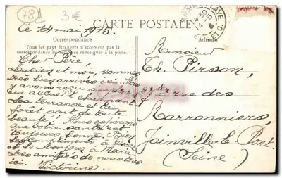 Castillo de Chantilly — vista general — editor desconocido — Reverso