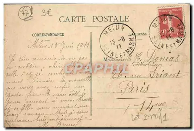 Bosque de Fontainebleau — Vista sobre la Torre Denecourt — Editor no identificado, n° 88 — Reverso