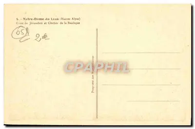 Notre-Dame du Laus (Hautes-Alpes) — Krzyż Jerozolimski i dzwonnica katedry — Własność Misjonarzy — Rewers