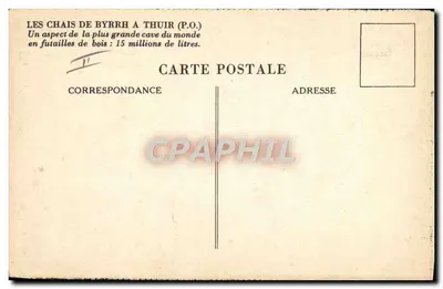 Les Chais de Byrrh w Thuir (P.O.) — widok wnętrza piwnicy — wydawca P.O. — Rewers