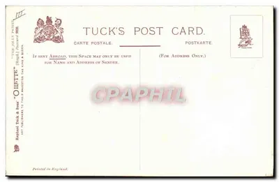 Predicador com corneta acústica — ilustração humorística — Tuck's Post Card, n° 11 — Verso