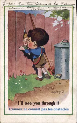 Bilhete postal antigo Ilustrador Criança Donald McGill