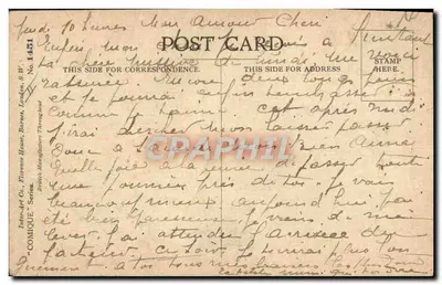 Bilhete postal antigo Ilustrador Criança Donald McGill — Verso