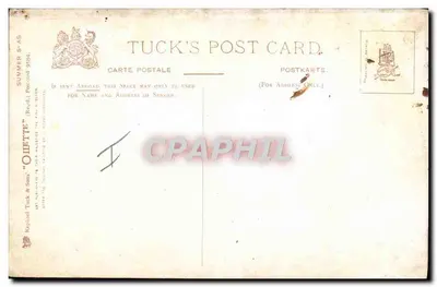 Navio a vela no mar — pintura — Tuck & Son, n° 14 — Verso