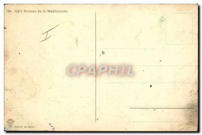 Barcas de la Mediteránea — serie No. 102/2 — editor Hermann en Suiza — Reverso