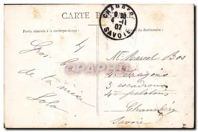 Soldaat in uniform — kalender van de klasse — J.K. n°184 — Achterkant