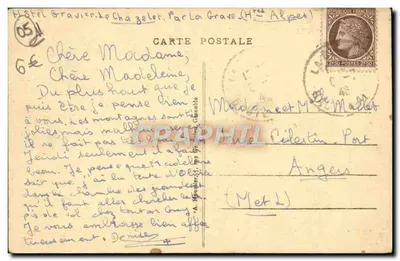 Environs de LA GRAVE — Le Chazelet et la Meije (3982 m) — H.-A. 5611-17 — Verso