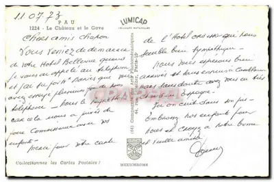 Pau — O Castelo e o Gave — Lumicap — Verso