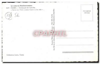 Calanque de Port-Pin — Cassis — Editor Rymer, n° 2659 — Verso