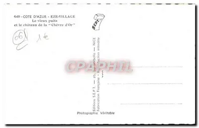 Eze-Village — Stary studzienka i zamek 'Chèvre d'Or' — Wydawnictwo S.E.P.T. — Rewers
