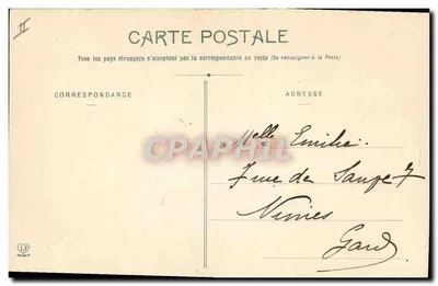 Toulouse — Kościół protestancki — Wewnętrzne — Widok wejścia — Fototyp Lagouche Frères, Toulouse — Rewers