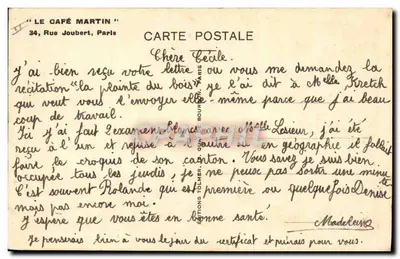 O Pavilhão do "Café Martin" na Exposição Colonial — Edições Bournet, n°1 — Verso