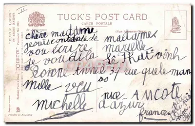 Bebé sonriente — 'Sweeter Than Sugar!' — Tuck's Post Card n° 1128 — Reverso