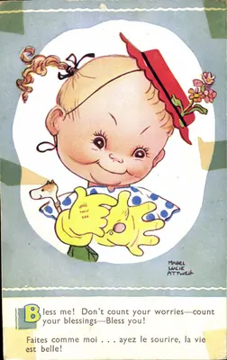 Bilhete postal antigo Ilustrador Criança Mabel Lucie Attwell
