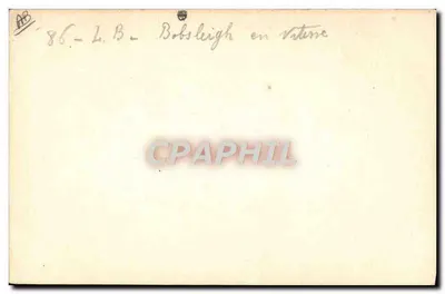 Bobsleigh en Vitesse — scène de descente enneigée — éditeur L.B. (imprimé sur le verso) — Verso