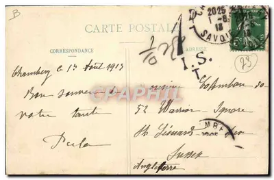 Bobaslej — Zimowe sporty — Wydawca L. PETRAUD ÉDITIONS CHAMBERY n°2493 — Rewers