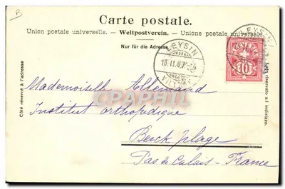 Salto em esquis — Leysin — Decaux et Buttner, Fot. Edit. — Verso