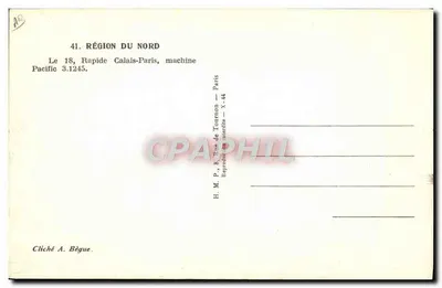 Pociąg parowy nr 18 — Pacific 3.1245 — Region Północny — Calais-Paris — Rewers