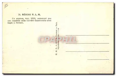 Trem expresso — cerca de 1900 — H.M.P. & R. de Tournon — n°78 — Verso