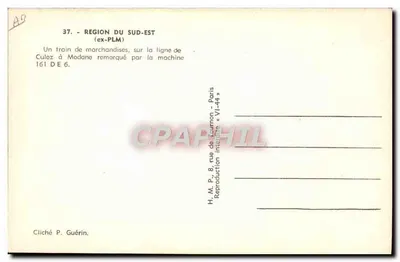 Trem de carga — região do Sudeste (ex-PLM) — H. M. P., rue de Tournon — Paris — Verso