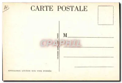 Ciężka artyleria na linii kolejowej — Georges Lang, Paris — n° AR2 — Rewers