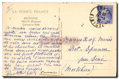 Cruzador na Baía — Brest (Finistère) — La Douce France — Verso