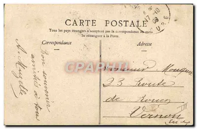 Le Havre — Um torpilleiro em seca — L'H. — Verso