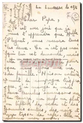 Lóżko śmierci Świętego Franciszka Régis — La Louvesc (Ardèche), wys. 1050 m. — Wydawca: Léon Marcerit, Le Puy — Rewers