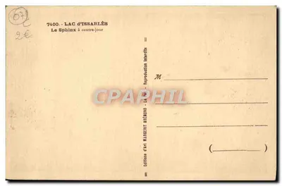 Lago de Issarlès — O Esfinge em contraluz — Edições de Arte Margerit Brémont — Verso