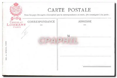 Chocolaterie Lombart — Saída das Estabulagens — Imp. A. Nongieu, Paris — Verso