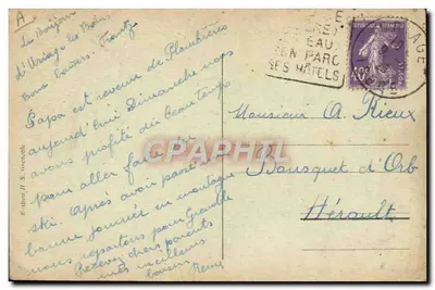 Uriage-les-Bains — Esquiadores na Prairie du Recoin de Chamrousse — Mar de nuvens — alt. 3.500 m — Verso