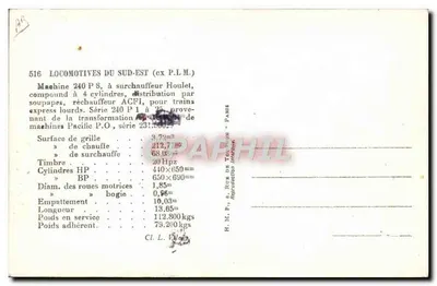 Locomotive 240.P.8 — SNCF — H.M.P. Paris — Rewers