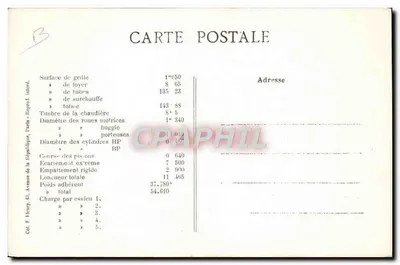 Locomotiva Engerth N°1395 — série 1395-1400 — Établissements Schneider, Creusot — 1859 — Verso