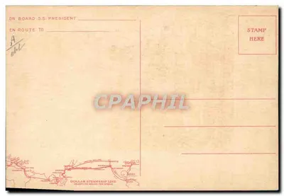 S.S. President — Viagem ao redor do mundo pelo Havaí — Dollar Steamship Line — Verso
