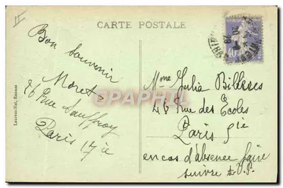 Lorient - Entrada do Porto de Guerra — n°3633, editor Laurent-Nel, Rennes — Verso