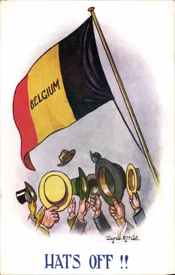 Bélgica — Bandeira e chapéus — Donald McGill