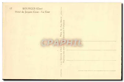 Bourges (Cher) — Hotel Jacques Cœur — Dziedziniec — Les Éditions d'Art Marial, Paryż — Rewers